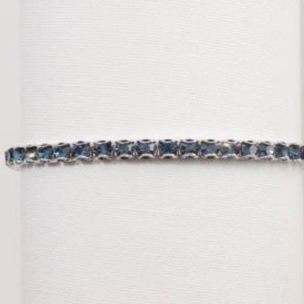 Touchstone Crystal by Swarovski stretch birthstone bracelet December Montana blu